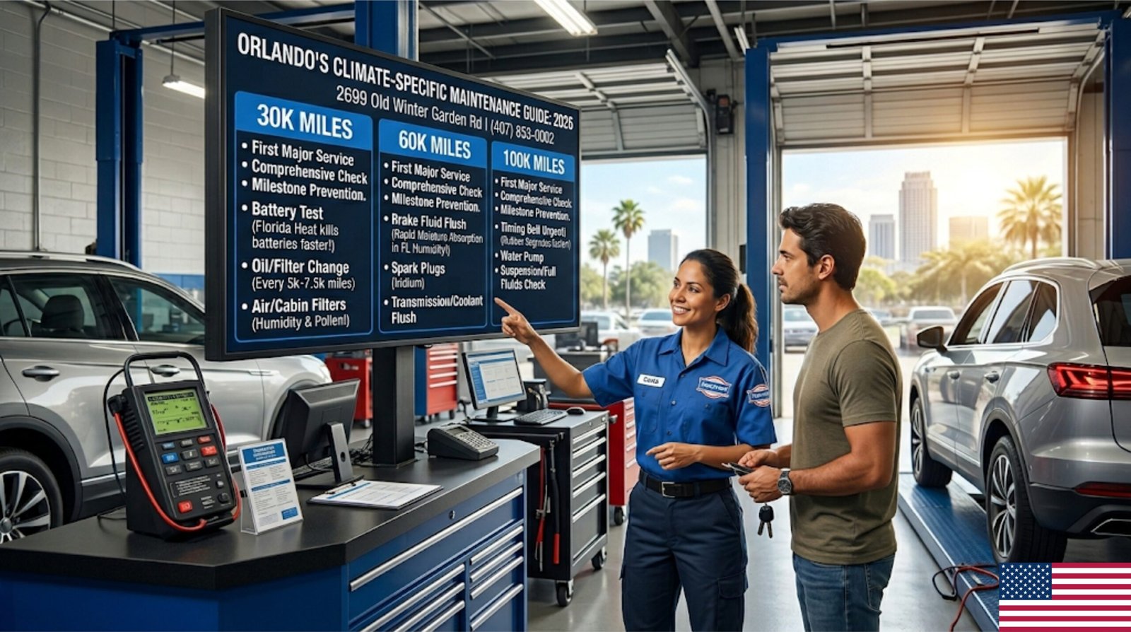 Car Maintenance Schedule for Orlando FL Drivers: 30k, 60k & 100k Mile Guide 2026