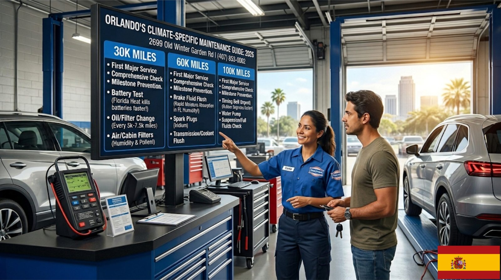 Mantenimiento de Auto en Orlando FL: Guía de las 30k, 60k y 100k Millas 2026