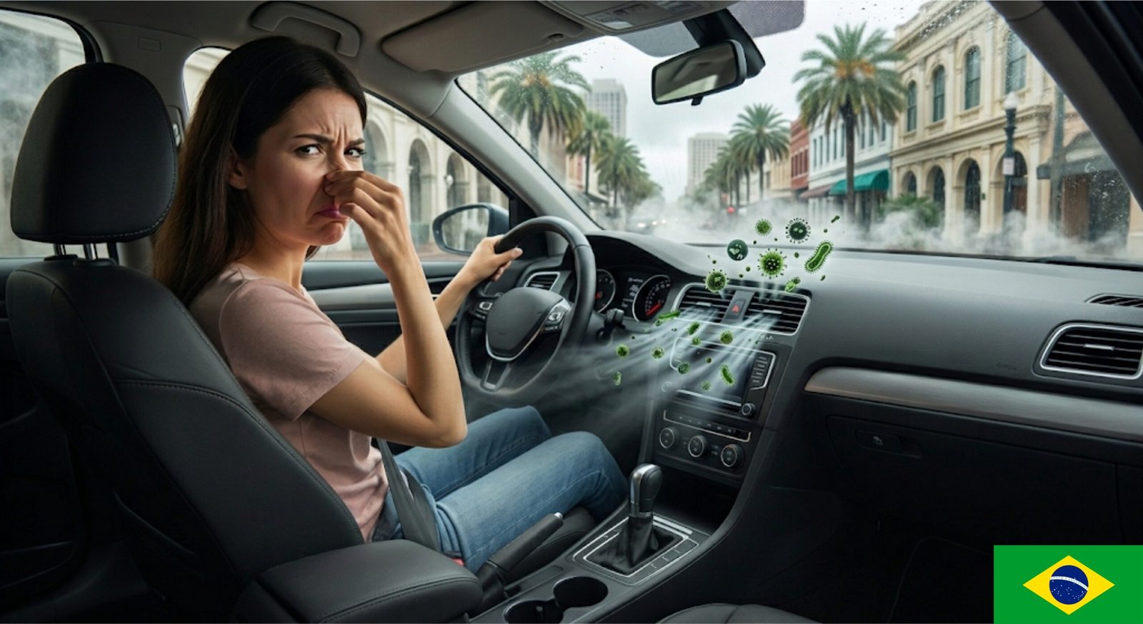 Por Que o Ar-Condicionado do Meu Carro Cheira Mal em Orlando FL? Causas e Soluções 2026