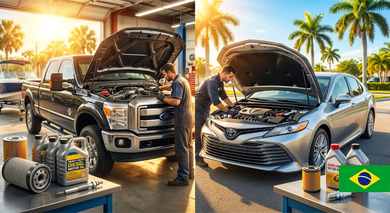 Manutenção de Motor Diesel vs Gasolina na Flórida: Comparativo de Custos 2026