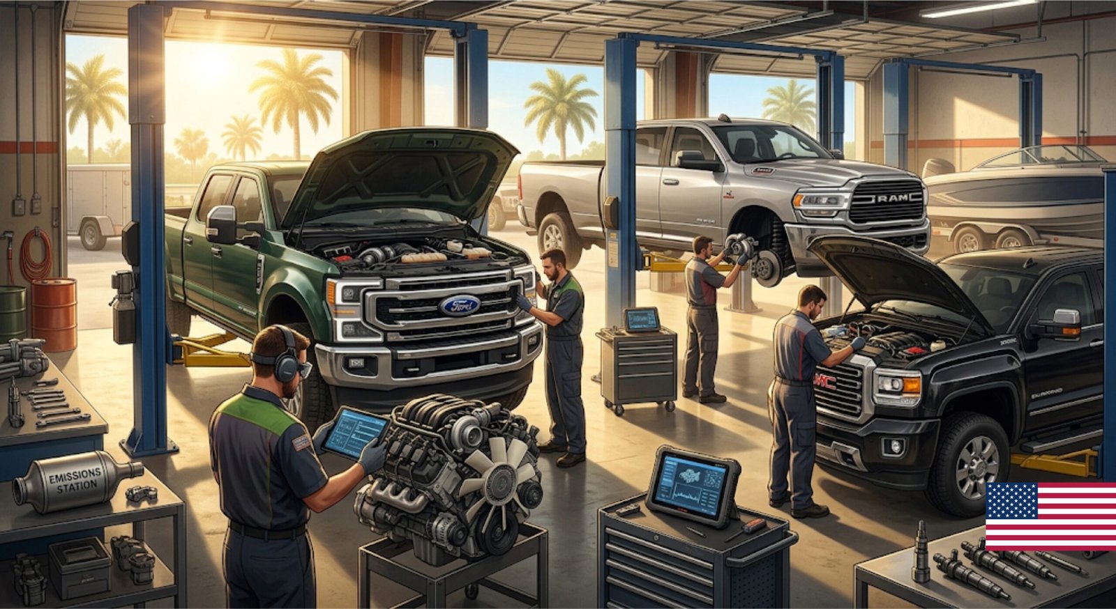 Diesel Truck Repair in Orlando FL: Ford Powerstroke, Cummins & Duramax Guide