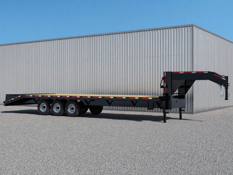 Flatbed gooseneck trailer